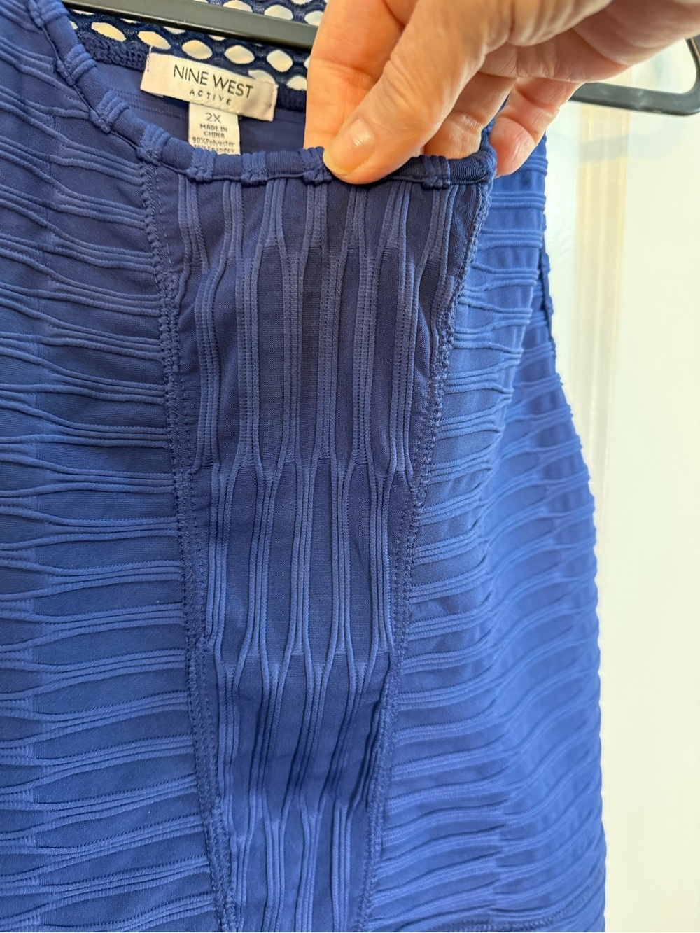 Nine West Royal Blue Textured Racerback Sports Bra - Picture 5 of 7